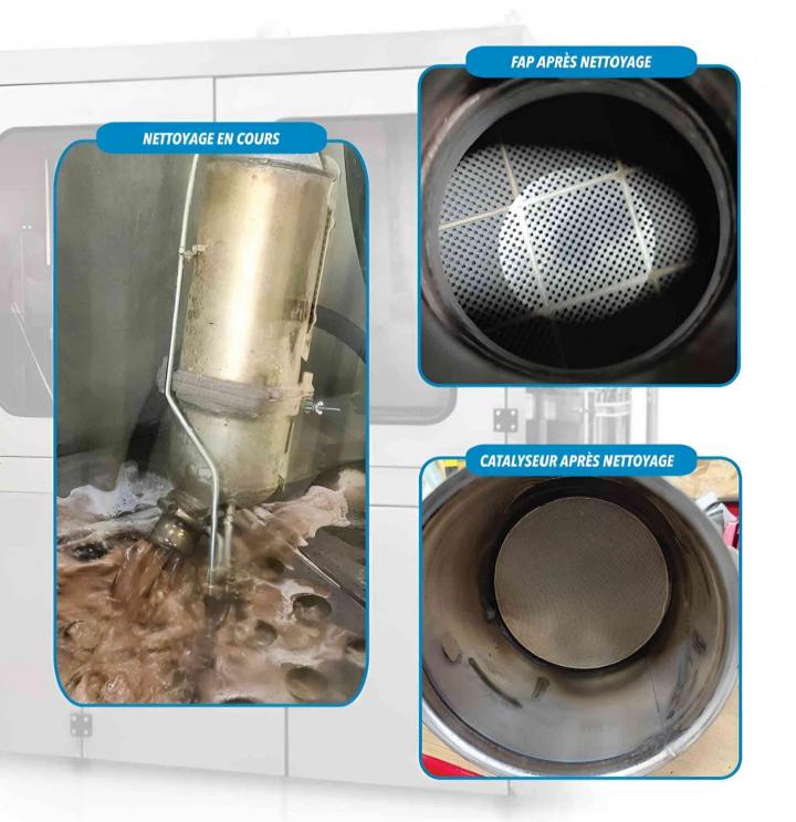 Nous nettoyons des filtres à particule.